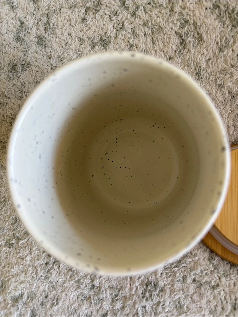 Vancasso Stoneware Speckled Ceramic Jar Canister with Bamboo Lid NWT 3.75x5.25”
